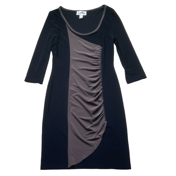 Joseph Ribkoff Dresses & Skirts - Joseph Ribkoff Black 3/4 Sleeve Zipper Panel Dress Size 8